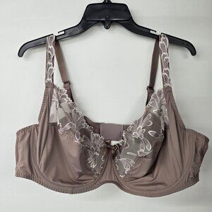 Juliette 01458 Taupe Lace Underwire Bra Front Closure Size 52C